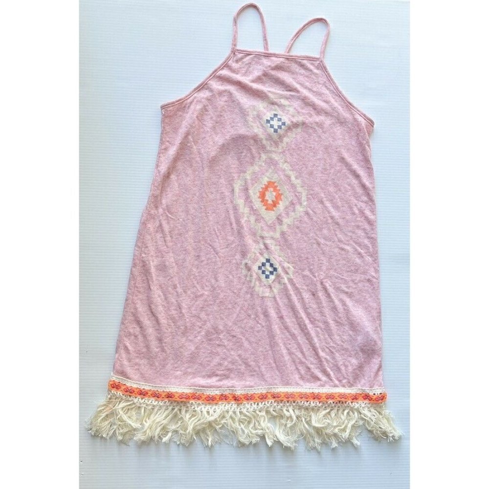 Swell Girls Pink Tassel Hem Strappy Beach Dress Size 12